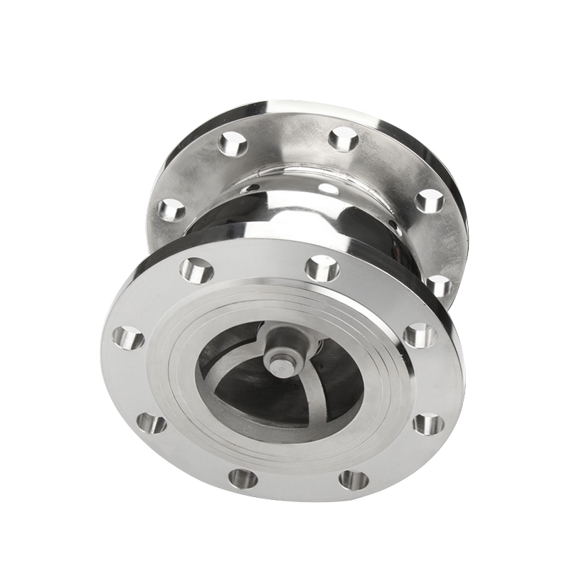 Sanitary grade flanged spherical check valve