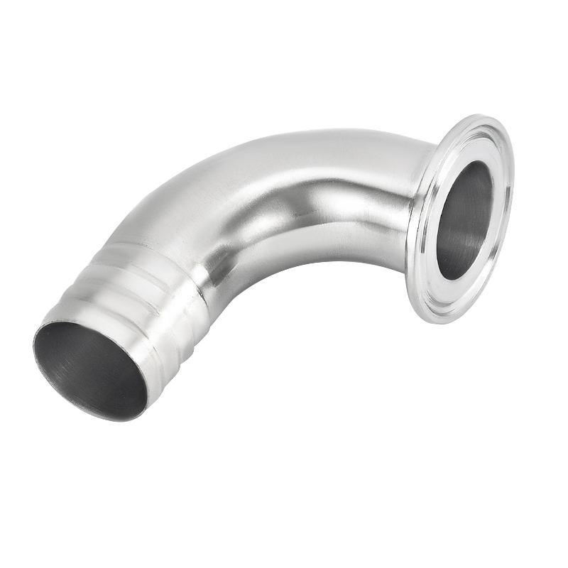 Tri-clamp hose pipe elbow