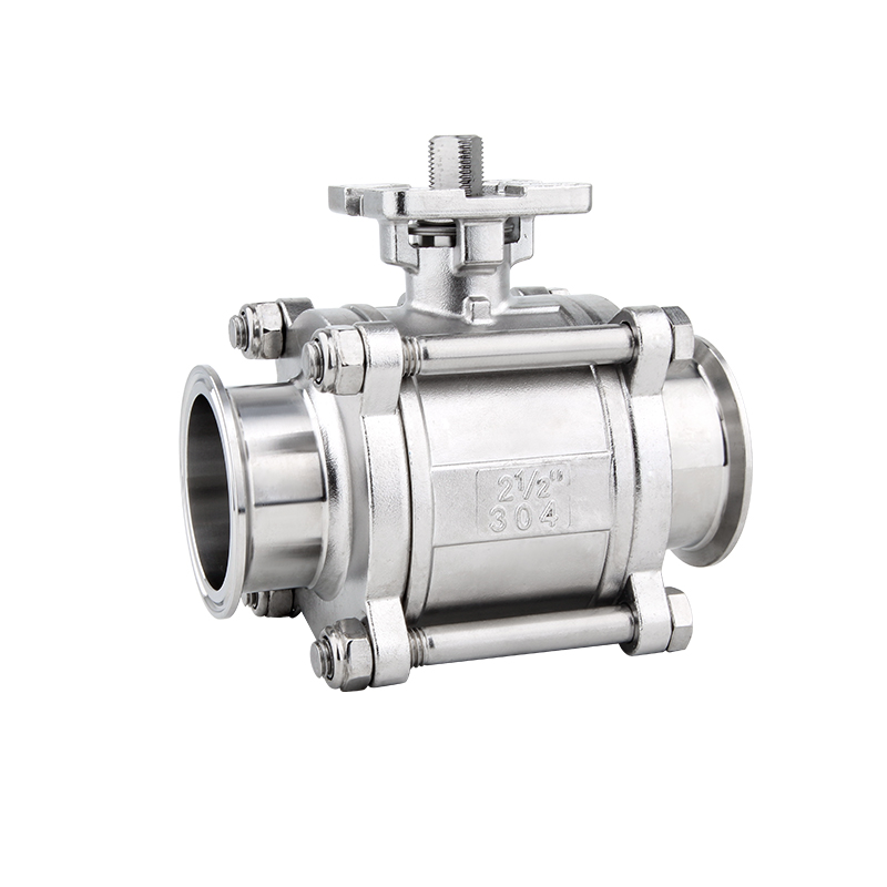 Sanitary-grade platform 3pc Tri-clamp ball valve