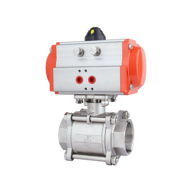 Pneumatic 3pc female thread ball valve