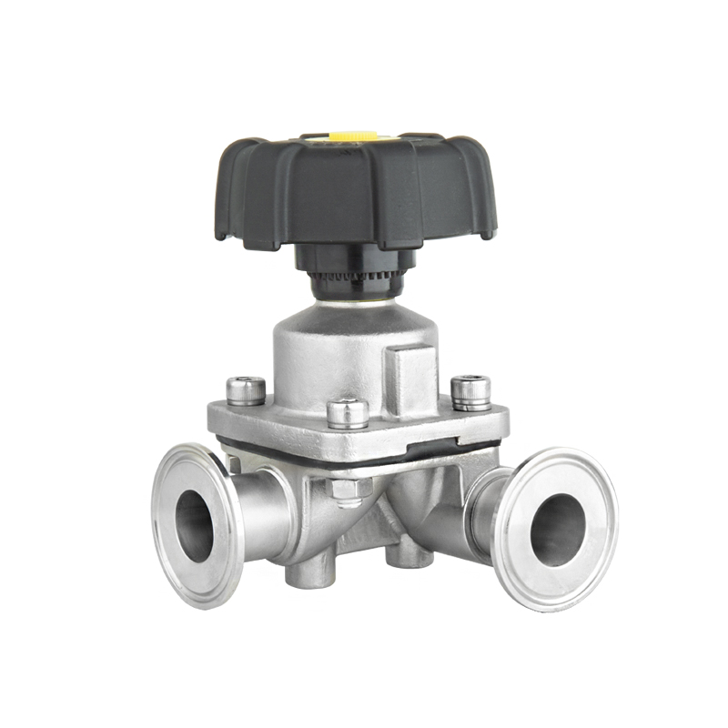 Sanitary manual Tri-clamp three-way diaphragm valve