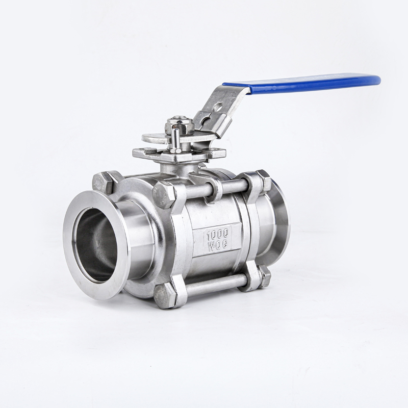 Sanitary grade manual 3pc vacuum KF ball valve