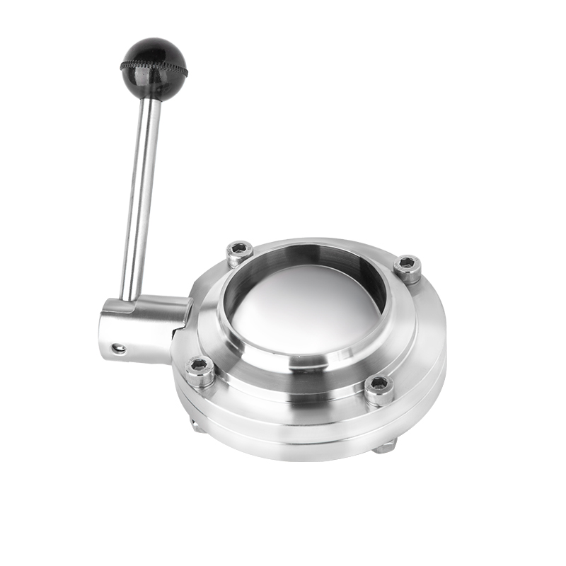 Sanitary manual welding butterfly valve adjustment limit handle
